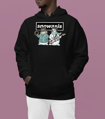 Snowasis Snowmen Guitar Christmas Keepsake - Handmade Whimsical Holiday Sculpture Gift Idea Hoodie