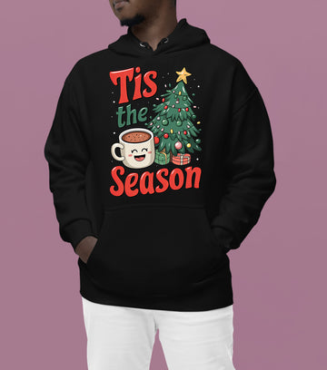 Tis the Season - Merry Christmas Village Scene - Cozy Winter Charm for Collectors, Handmade Gift for Holidays Hoodie