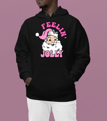 Feelin Jolly Christmas Theme for Festive Lovers - Cozy Seasonal Gift Idea Hoodie