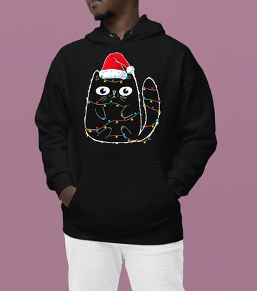 Cute Cat in Santa Hat - Christmas Feline Themed Gift for Holidays Hoodie