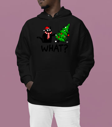 What Cat Says at Christmas - Funny Kitty Gift for Cat Lovers, Holiday Humor, Whiskers & Paws, Cozy Christmas Cheer Hoodie