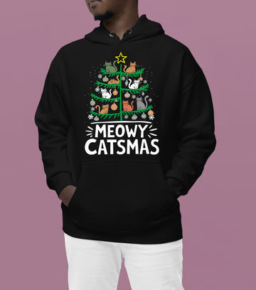 Meowy Catmas Tree - Festive Christmas Gift for Cat Lovers, Holiday Keepsake Hoodie