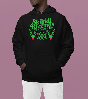 Skibidi Rizzman Christmas Character - Festive Holiday Cheer for Fans, Whimsical Seasonal Gift Idea Hoodie