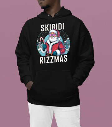 Skibidi Rizzman Santa Christmas Edition - Hilarious Pop Culture Gift Idea for Holidays, Festive Cheer Hoodie