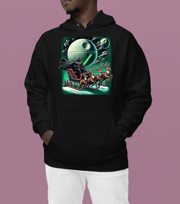 Star Wars Death Star Christmas Light Saber Holiday Galaxy Gift Idea for Sci-Fi Fans Hoodie