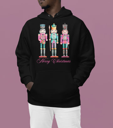 Merry Christmas Statues - Handcrafted Resin Figures for Holiday Collectibles and Display Hoodie