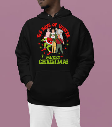 The Boys of Winter - Festive Christmas Theme for Him, Snowy Night Spirit, Holiday Gift Idea Hoodie