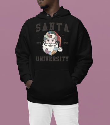 Santa University Christmas Collection, Santa Claus Gift, North Pole Education Theme, Festive Holiday Cheer Hoodie