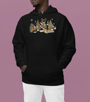 Vintage Christmas Fairytale Retro Style - Yuletide Nostalgia, Cozy Holiday Vintage Theme Hoodie
