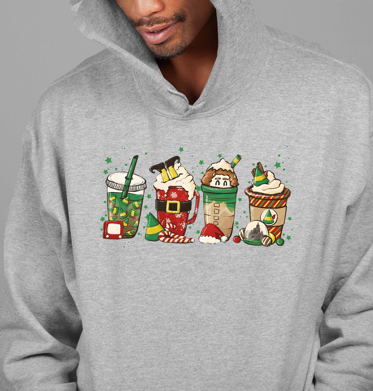 Milkshake Christmas Scene Festive Holiday Flavor Mood for Seasonal Cheer and Warm Winter Moments Hoodie
