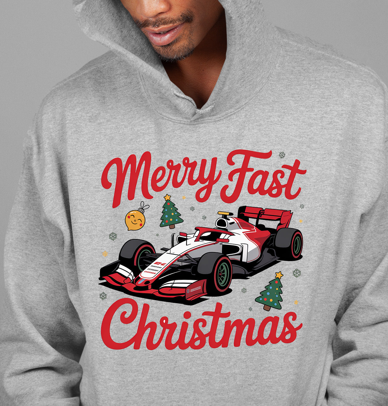 Merry Fast Christmas - Festive Holiday Theme for Winter Wear, Cozy Red & Green Vibes, Seasonal Gift Idea Hoodie