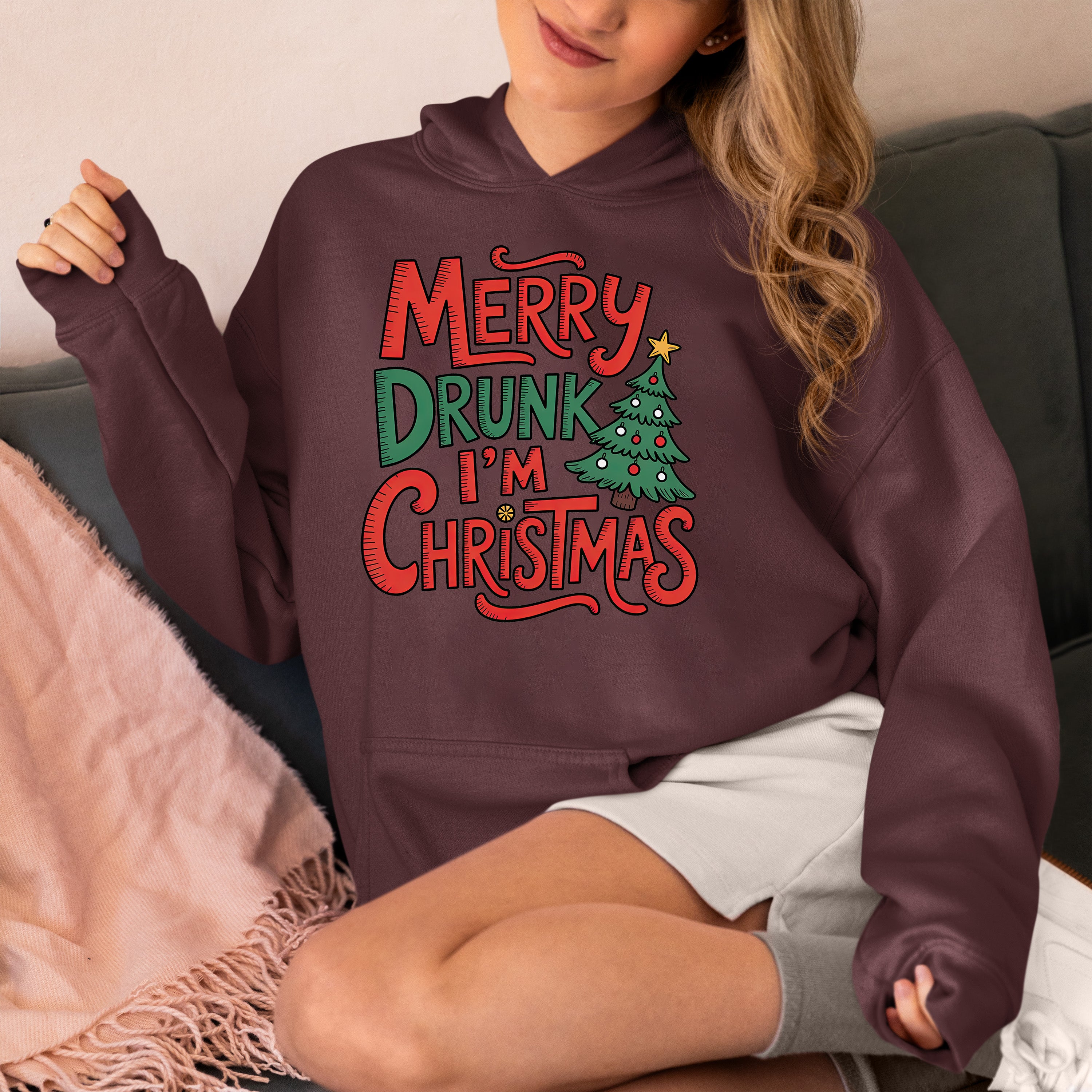Merry Drunk I'm Christmas - Holiday Humor Gift for Christmas Party, Festive Keepsake, Seasonal Laugh Hoodie