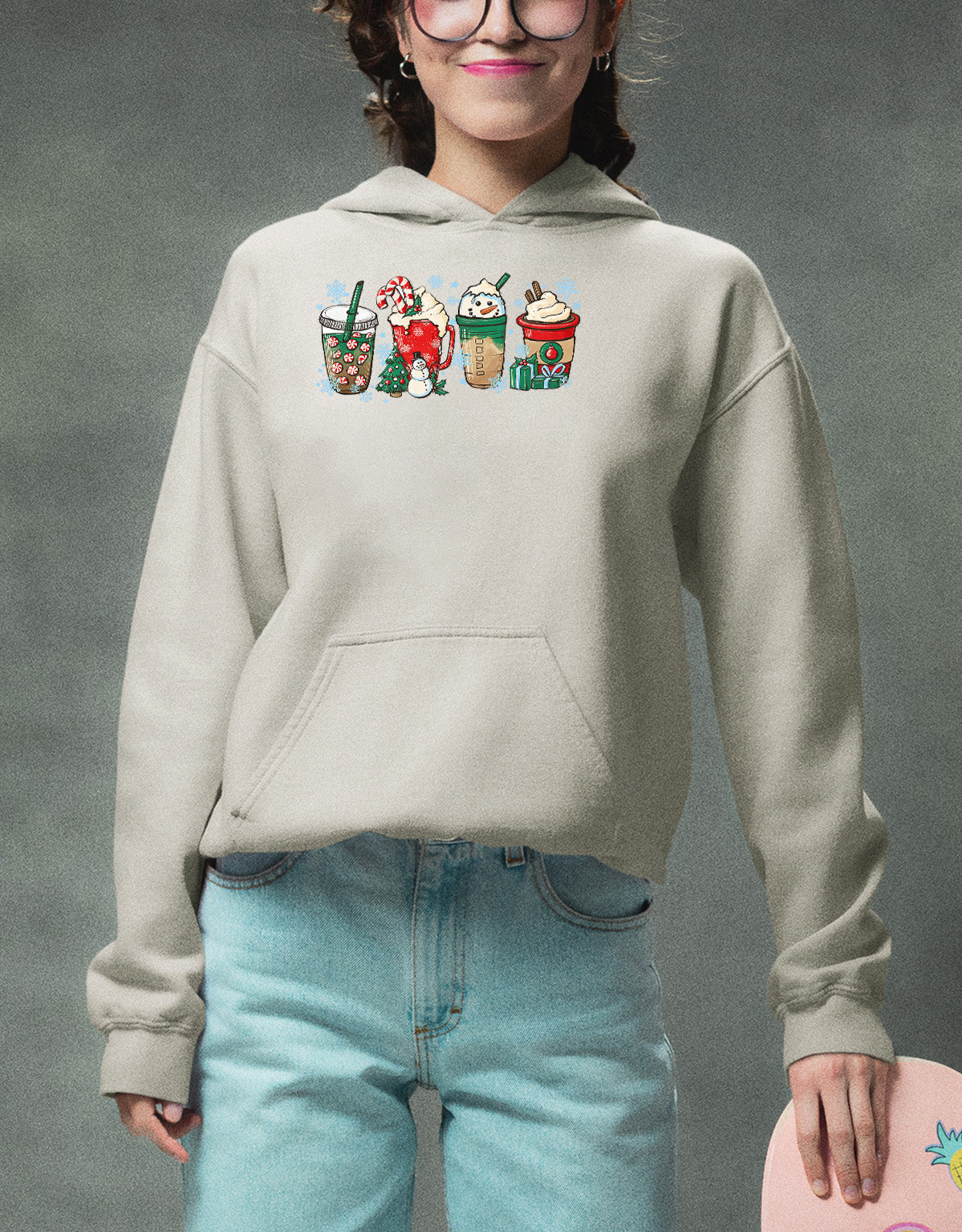Milkshake Christmas Gift Idea, Festive Holiday Cheer, Sweet Treat Themed Celebration for the Season Hoodie