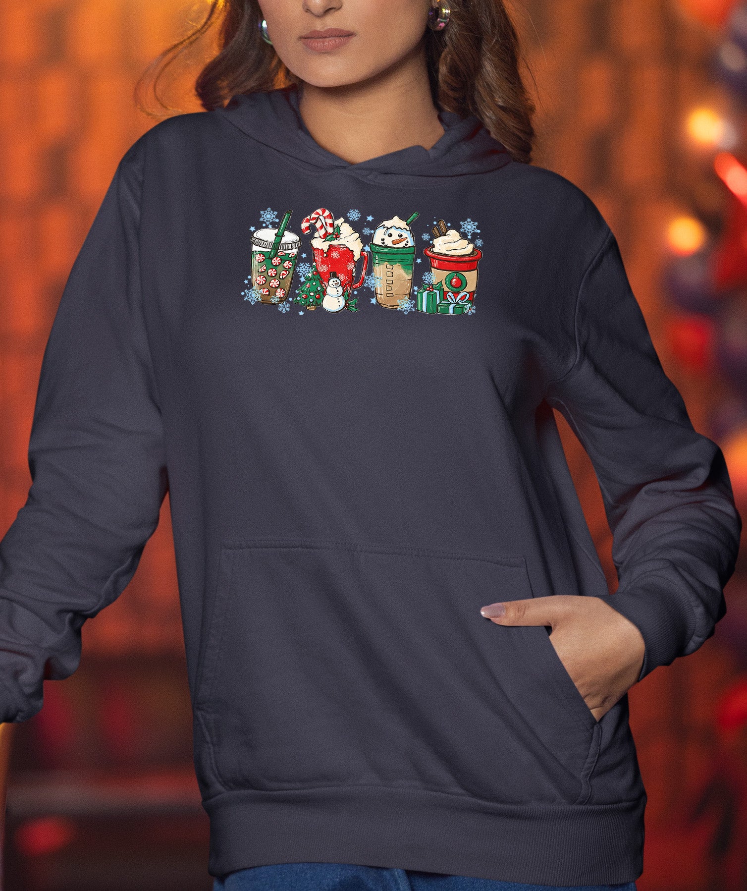 Milkshake Christmas Gift Idea, Festive Holiday Cheer, Sweet Treat Themed Celebration for the Season Hoodie