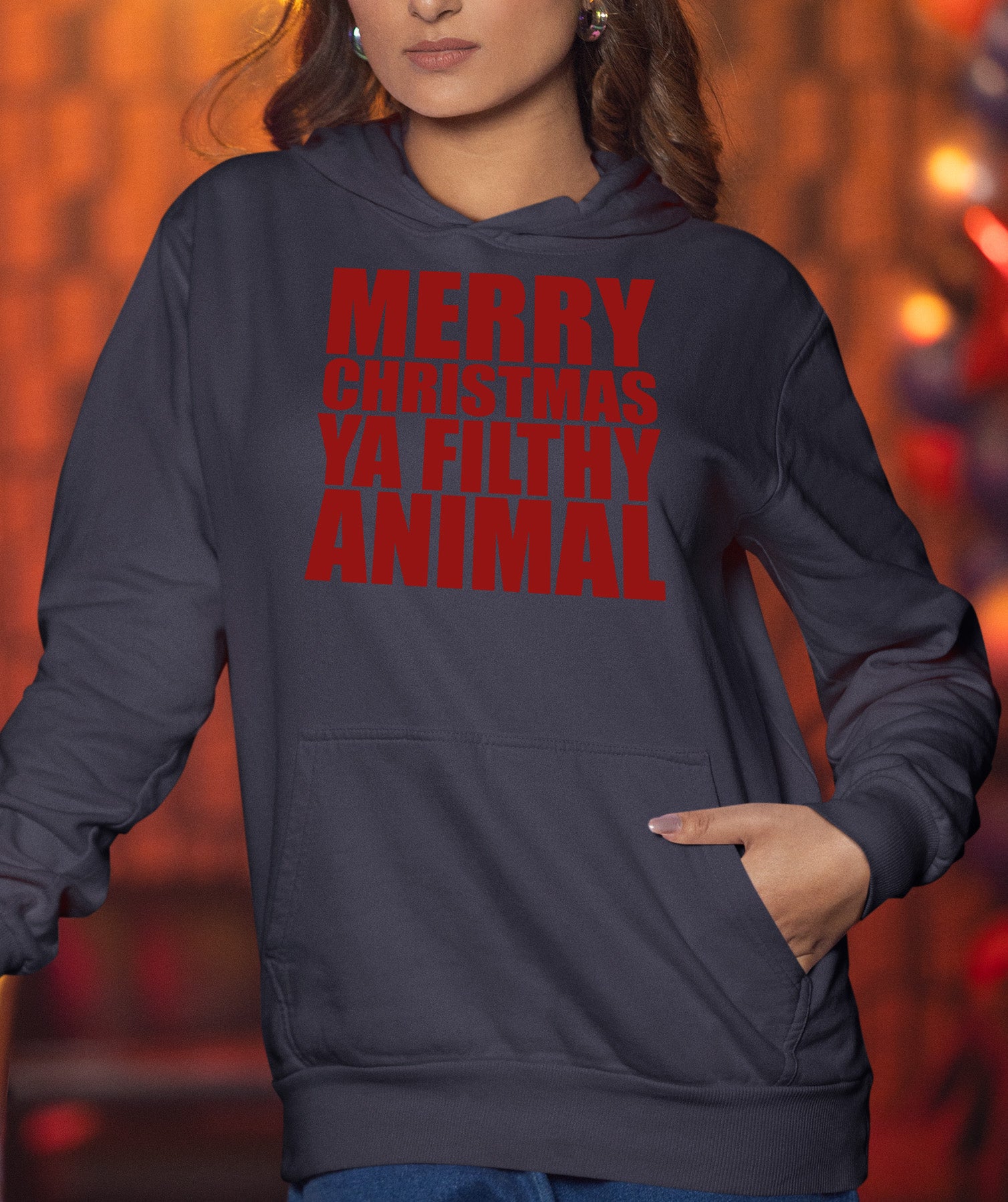 Merry Christmas Ya Filthy Animals - Humorous Holiday Movie Quote Gift Idea, Classic Christmas Laugh Hoodie