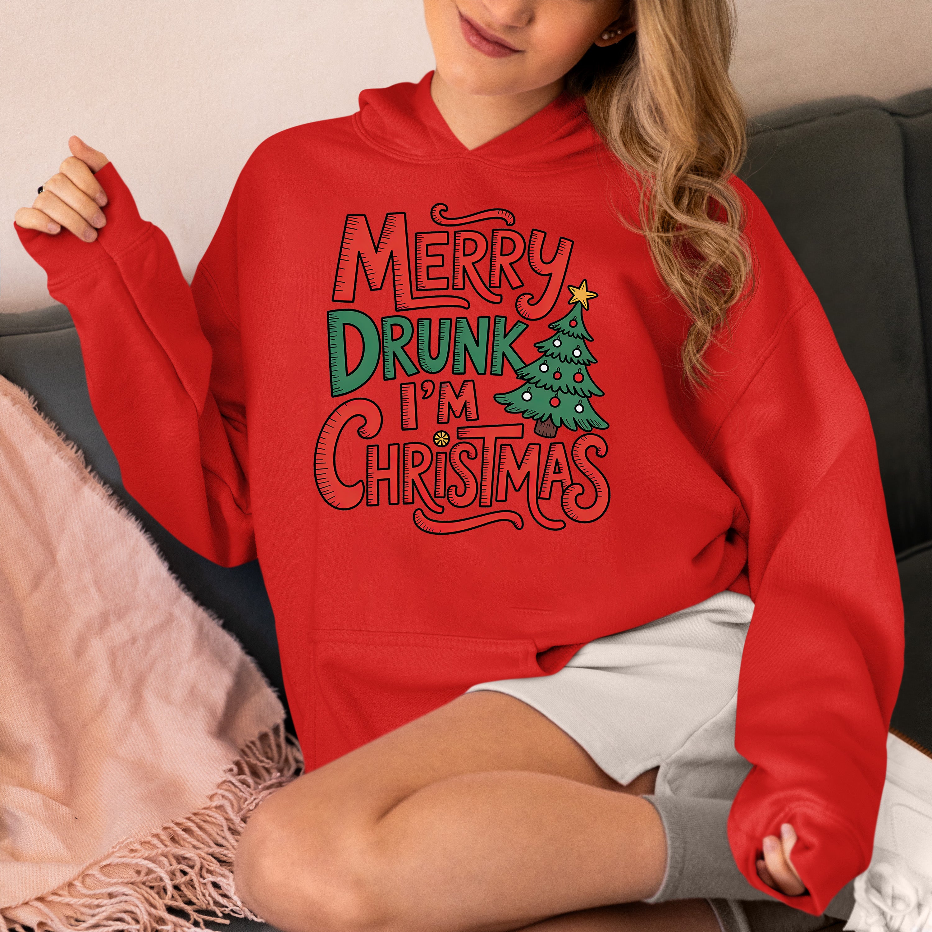 Merry Drunk I'm Christmas - Holiday Humor Gift for Christmas Party, Festive Keepsake, Seasonal Laugh Hoodie