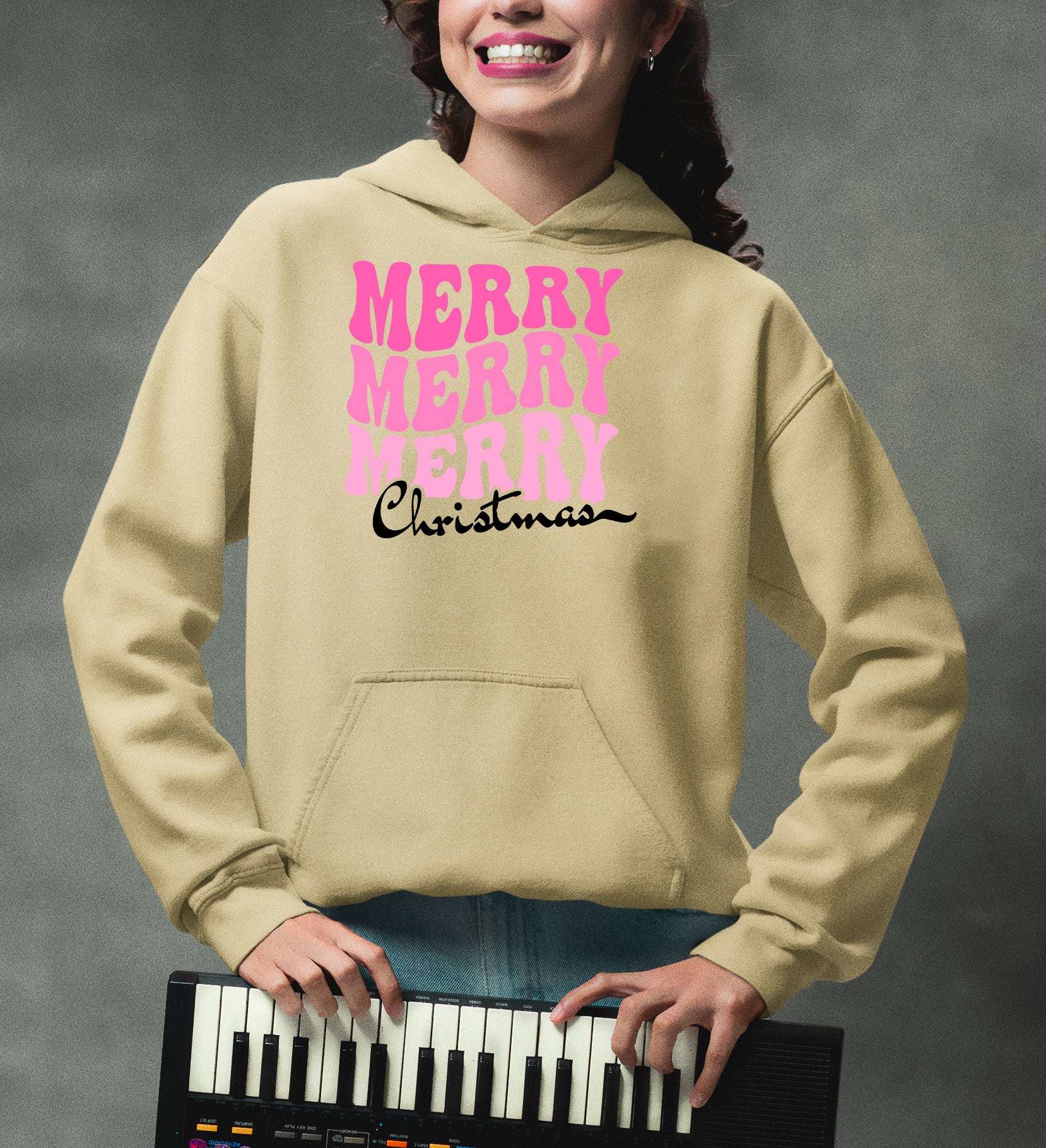 Merry Merry Merry Christmas - Handmade Keepsake Gift for Cozy Festive Cheer Hoodie