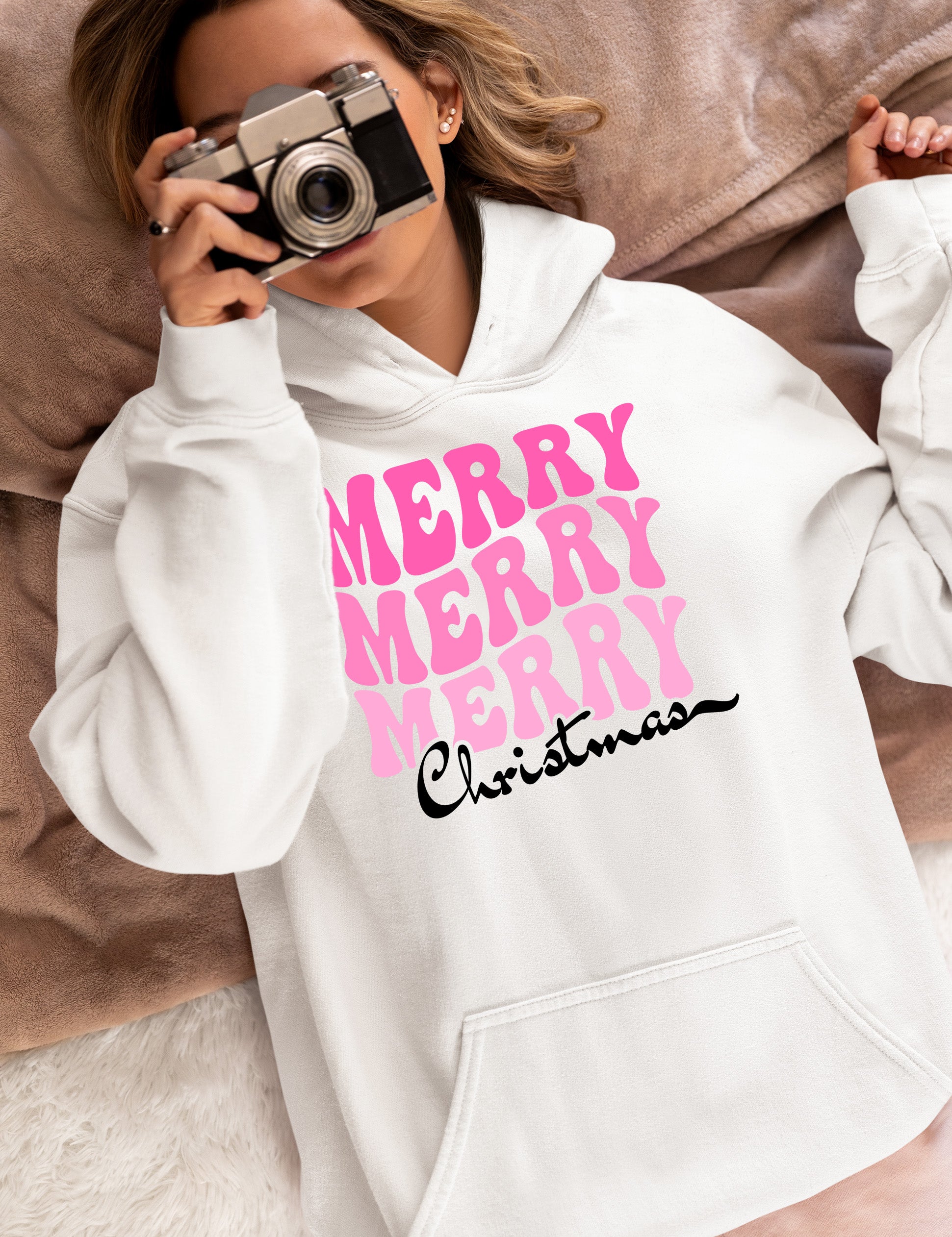 Merry Merry Merry Christmas - Handmade Keepsake Gift for Cozy Festive Cheer Hoodie