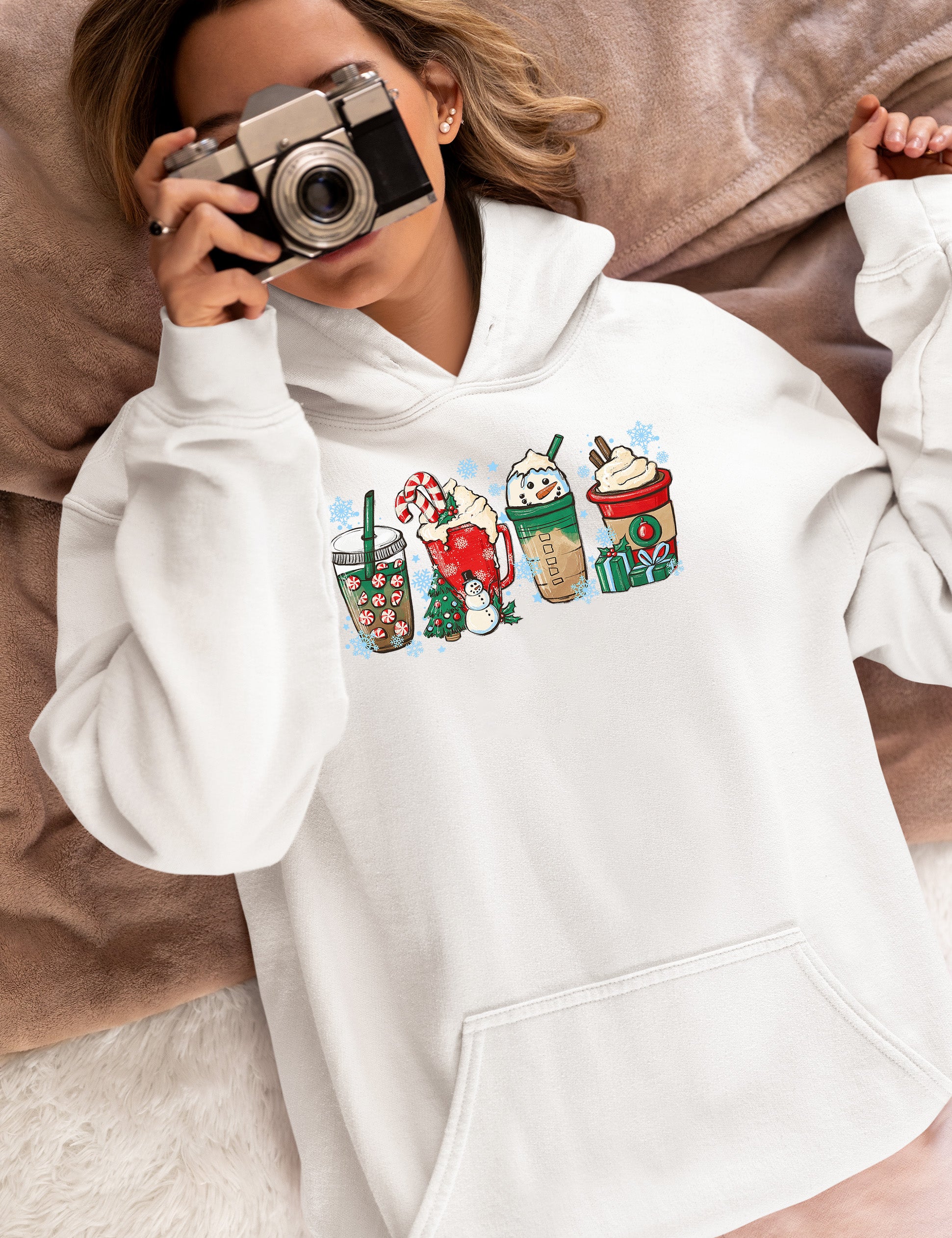 Milkshake Christmas Gift Idea, Festive Holiday Cheer, Sweet Treat Themed Celebration for the Season Hoodie