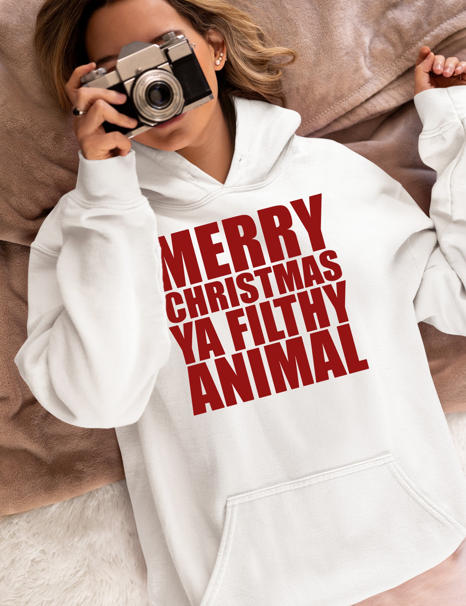Merry Christmas Ya Filthy Animals - Humorous Holiday Movie Quote Gift Idea, Classic Christmas Laugh Hoodie