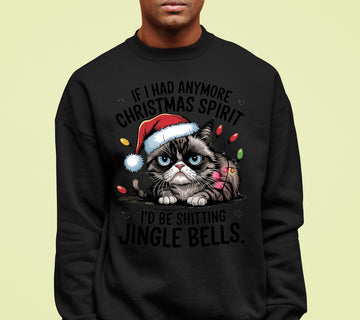 Christmas Spirit Cat Jingle Bells Gift for Cat Lovers, Festive Holiday Cheer Sweatshirt