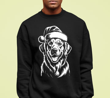 Christmas Dog Illustration for Pet Lovers – Festive Holiday Scene Gift Idea, Cozy Canine Portrait, Seasonal Cheer Sweatshirt