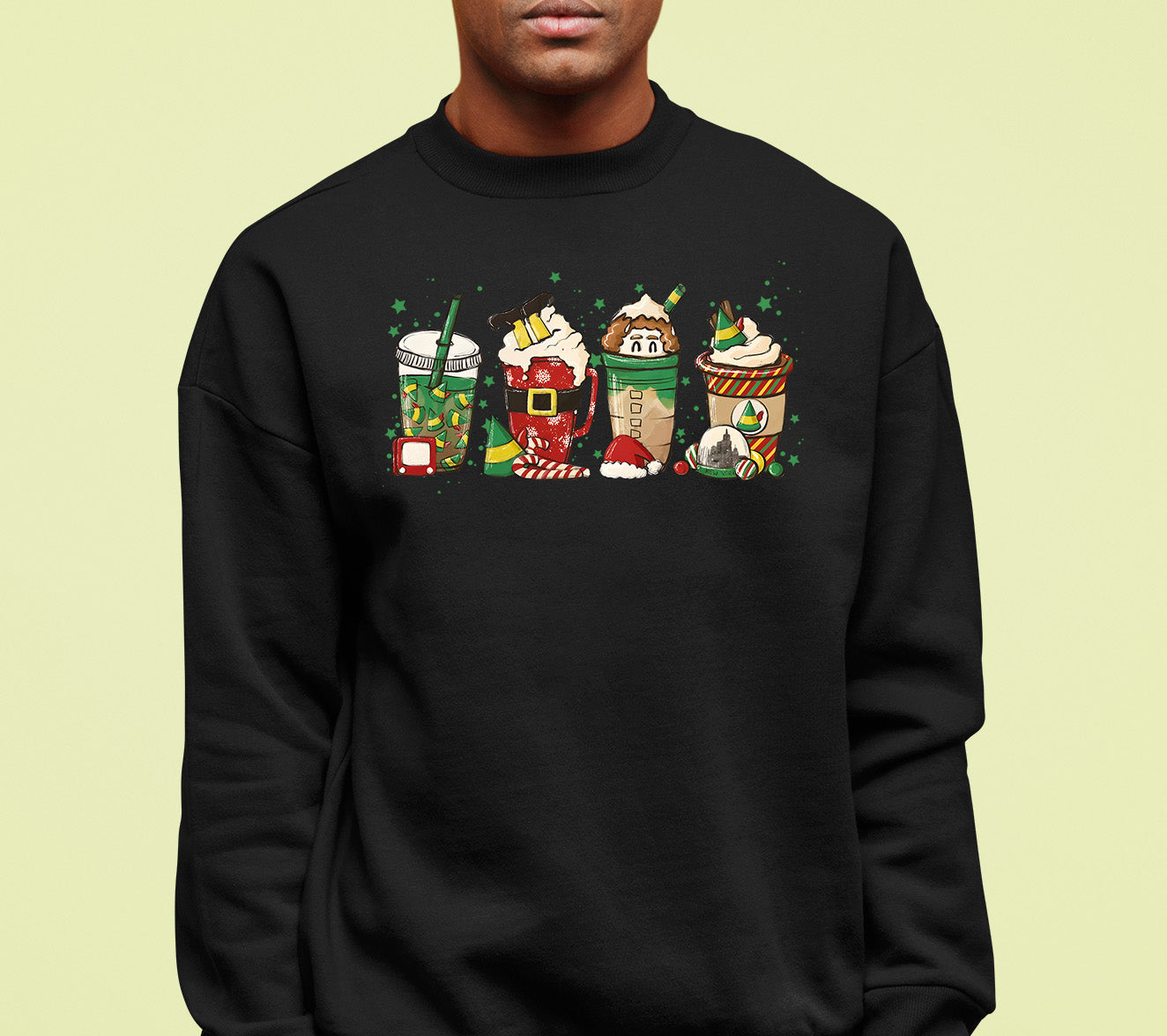 Milkshake Christmas Scene Festive Holiday Flavor Mood for Seasonal Cheer and Warm Winter Moments Sweatshirt