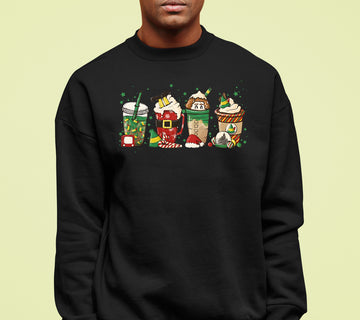 Milkshake Christmas Scene Festive Holiday Flavor Mood for Seasonal Cheer and Warm Winter Moments Sweatshirt