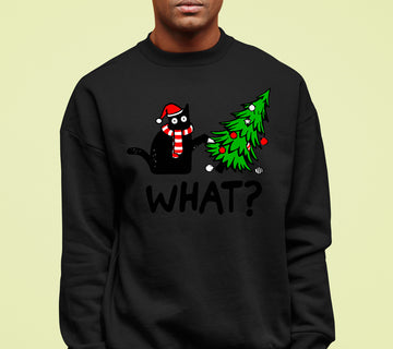 What Cat Says at Christmas - Funny Kitty Gift for Cat Lovers, Holiday Humor, Whiskers & Paws, Cozy Christmas Cheer Sweatshirt