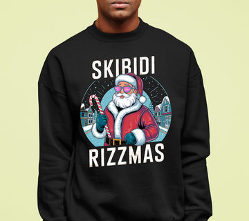 Skibidi Rizzman Santa Christmas Edition - Hilarious Pop Culture Gift Idea for Holidays, Festive Cheer Sweatshirt