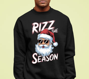 Rizz the Seasonn Santa Sunglasses – Christmas Santa Glasses, Funny Holiday Fashion Accessory, Festive Seasonal Gift Idea, Cozy Cheer Sweatshirt