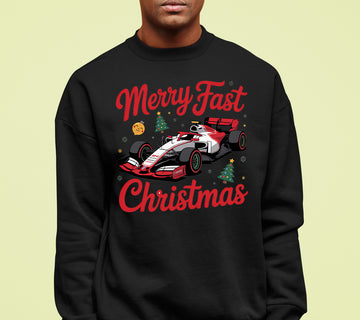 Merry Fast Christmas - Festive Holiday Theme for Winter Wear, Cozy Red & Green Vibes, Seasonal Gift Idea Sweatshirt
