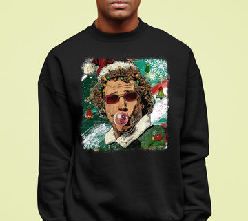 Christmas Elf Bubblegum Artwork, Whimsical Holiday Elf Art with Bubblegum, Festive Fantasy Illustration Gift Idea Sweatshirt