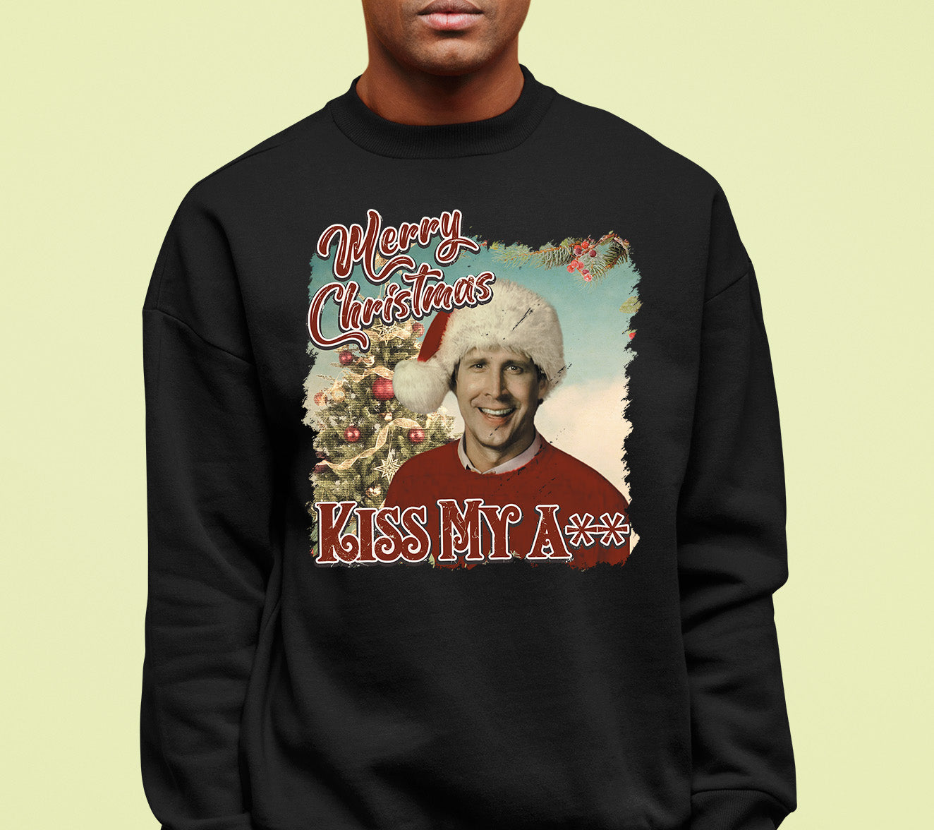 Merry Christmas Kiss My A** - Funny Xmas Phrase, Holiday Snark, Gag Gift, Seasonal Humor Keepsake Sweatshirt