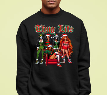 Power Girl Thug Life Christmas Theme - Holiday Hero Glam Gift Idea for Anime Fans Sweatshirt