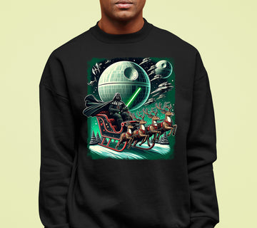 Star Wars Death Star Christmas Light Saber Holiday Galaxy Gift Idea for Sci-Fi Fans Sweatshirt