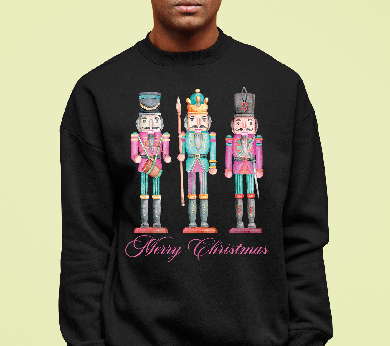 Merry Christmas Statues - Handcrafted Resin Figures for Holiday Collectibles and Display Sweatshirt