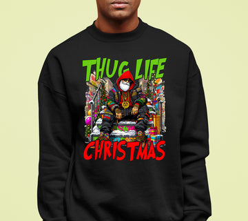 Thug Santa Christmas Theme | Bold Santa Claus Attitude Xmas Holiday Concept Sweatshirt