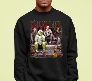 Christmas Thug Life Grinch Porch Sign - Funny Grinch Themed Holiday Welcome for Porch Sweatshirt