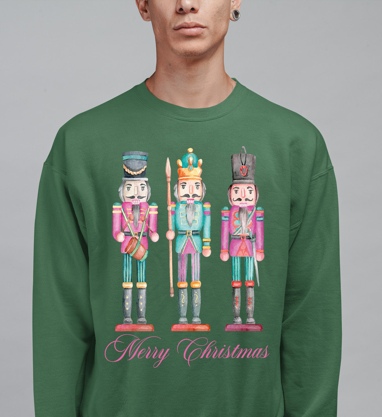 Merry Christmas Statues - Handcrafted Resin Figures for Holiday Collectibles and Display Sweatshirt