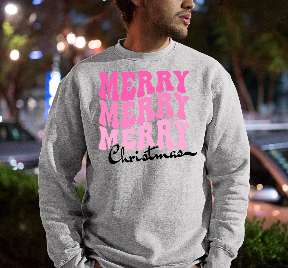 Merry Merry Merry Christmas - Handmade Keepsake Gift for Cozy Festive Cheer Sweatshirt