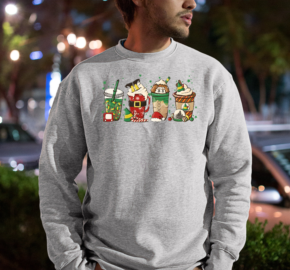 Milkshake Christmas Scene Festive Holiday Flavor Mood for Seasonal Cheer and Warm Winter Moments Sweatshirt