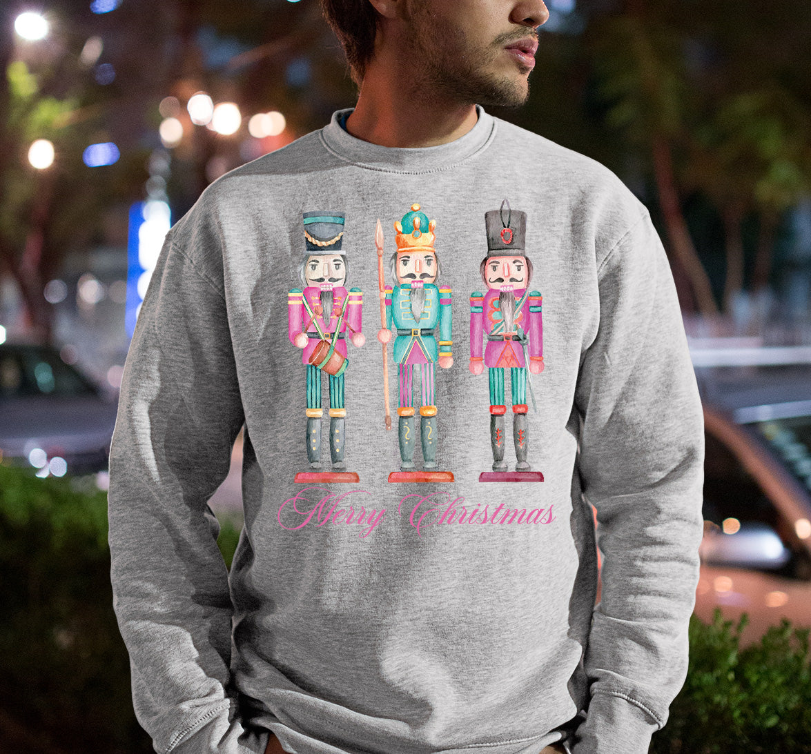 Merry Christmas Statues - Handcrafted Resin Figures for Holiday Collectibles and Display Sweatshirt