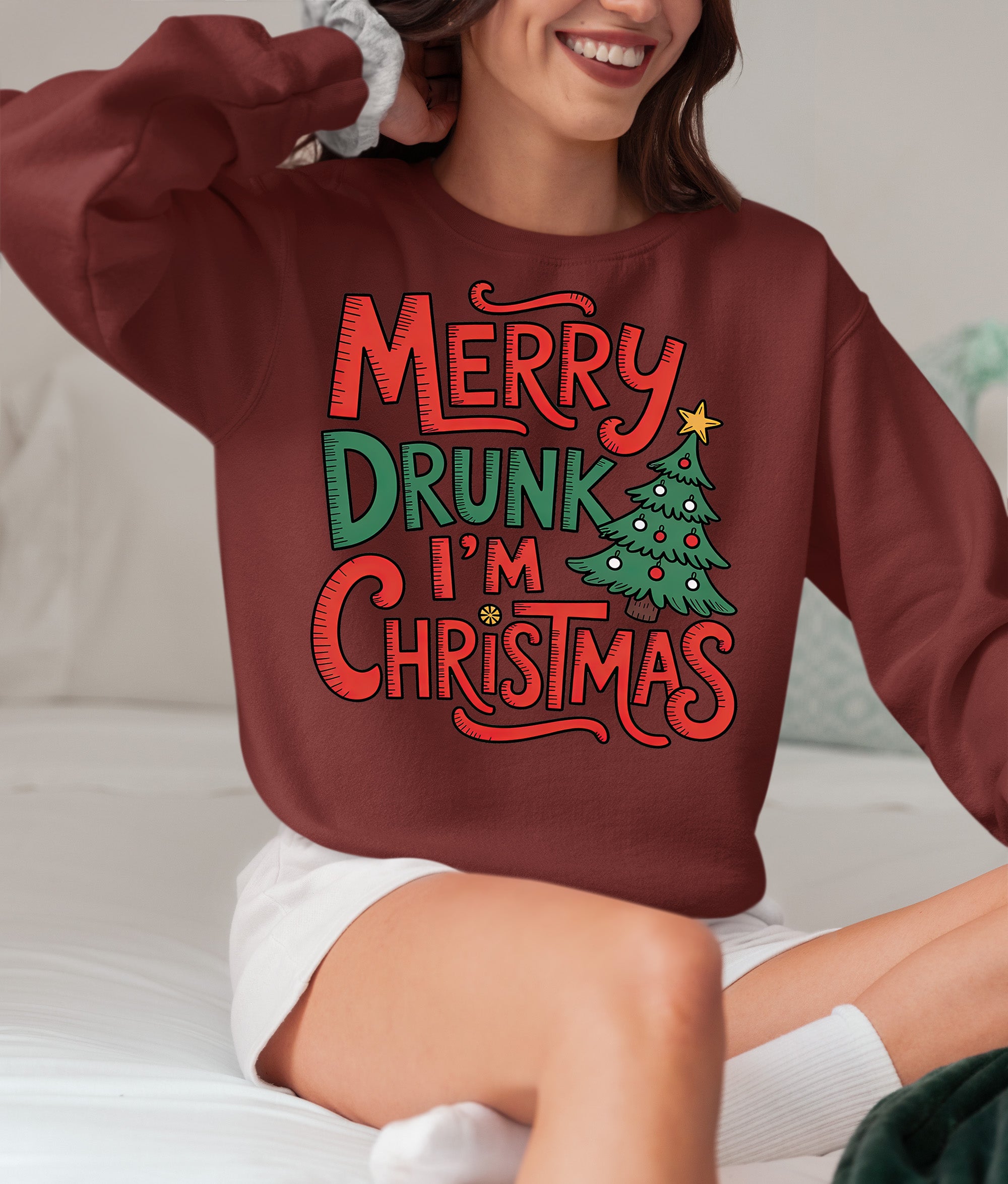 Merry Drunk I'm Christmas - Holiday Humor Gift for Christmas Party, Festive Keepsake, Seasonal Laugh Sweatshirt