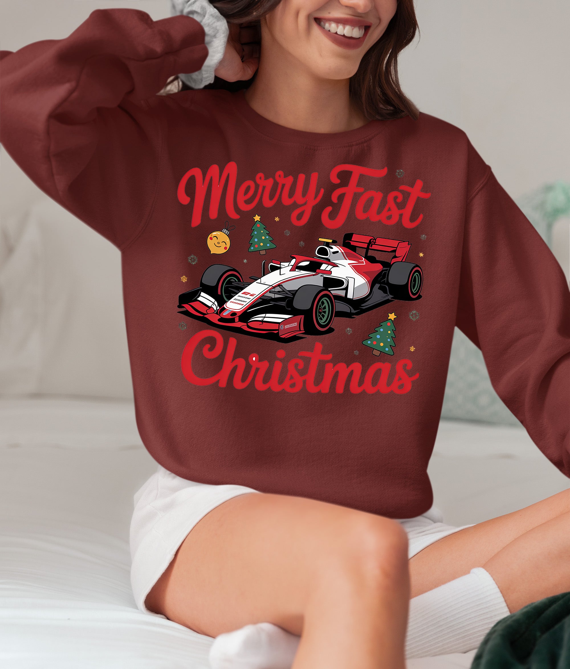 Merry Fast Christmas - Festive Holiday Theme for Winter Wear, Cozy Red & Green Vibes, Seasonal Gift Idea Sweatshirt