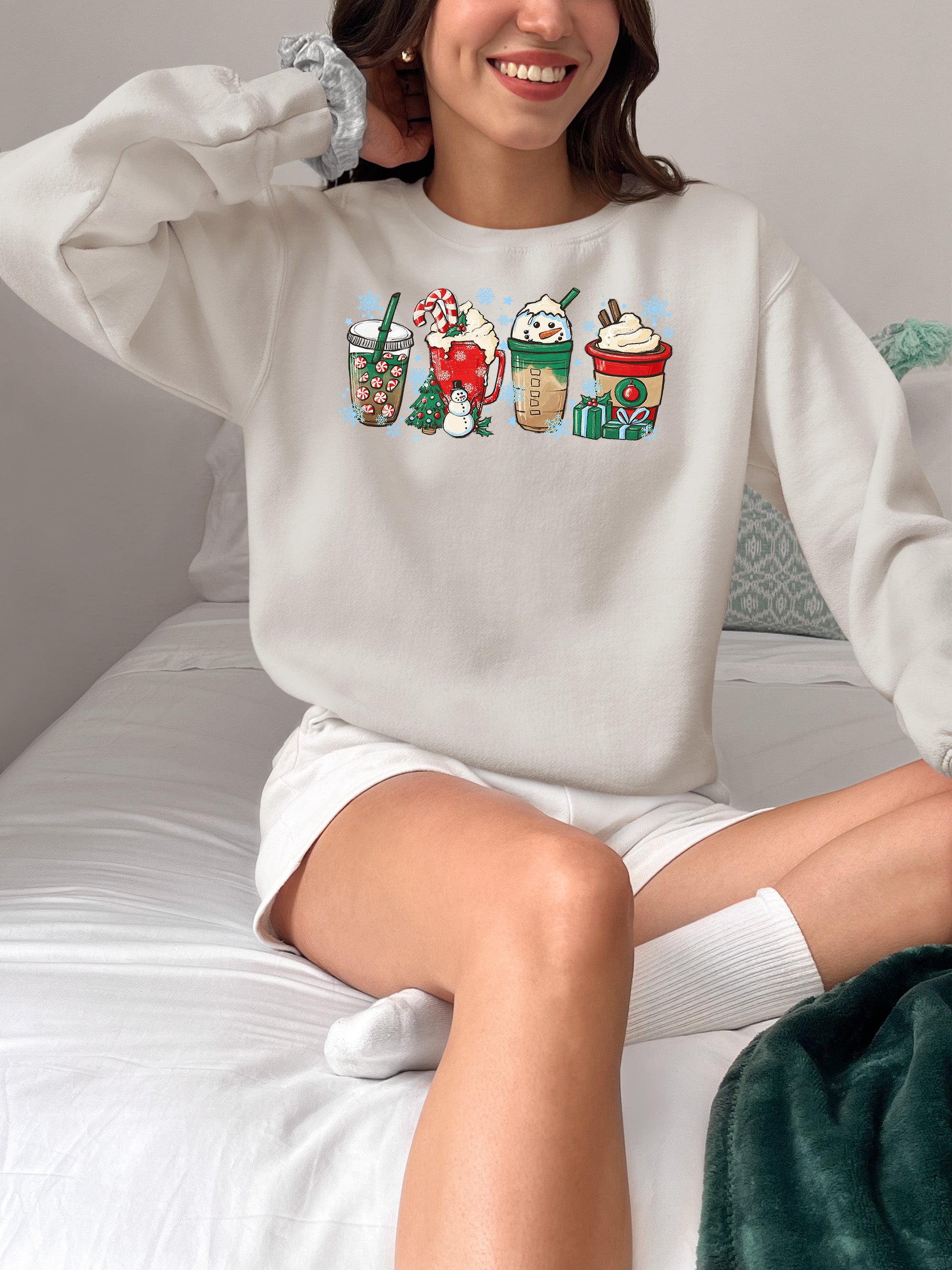 Milkshake Christmas Gift Idea, Festive Holiday Cheer, Sweet Treat Themed Celebration for the Season Sweatshirt