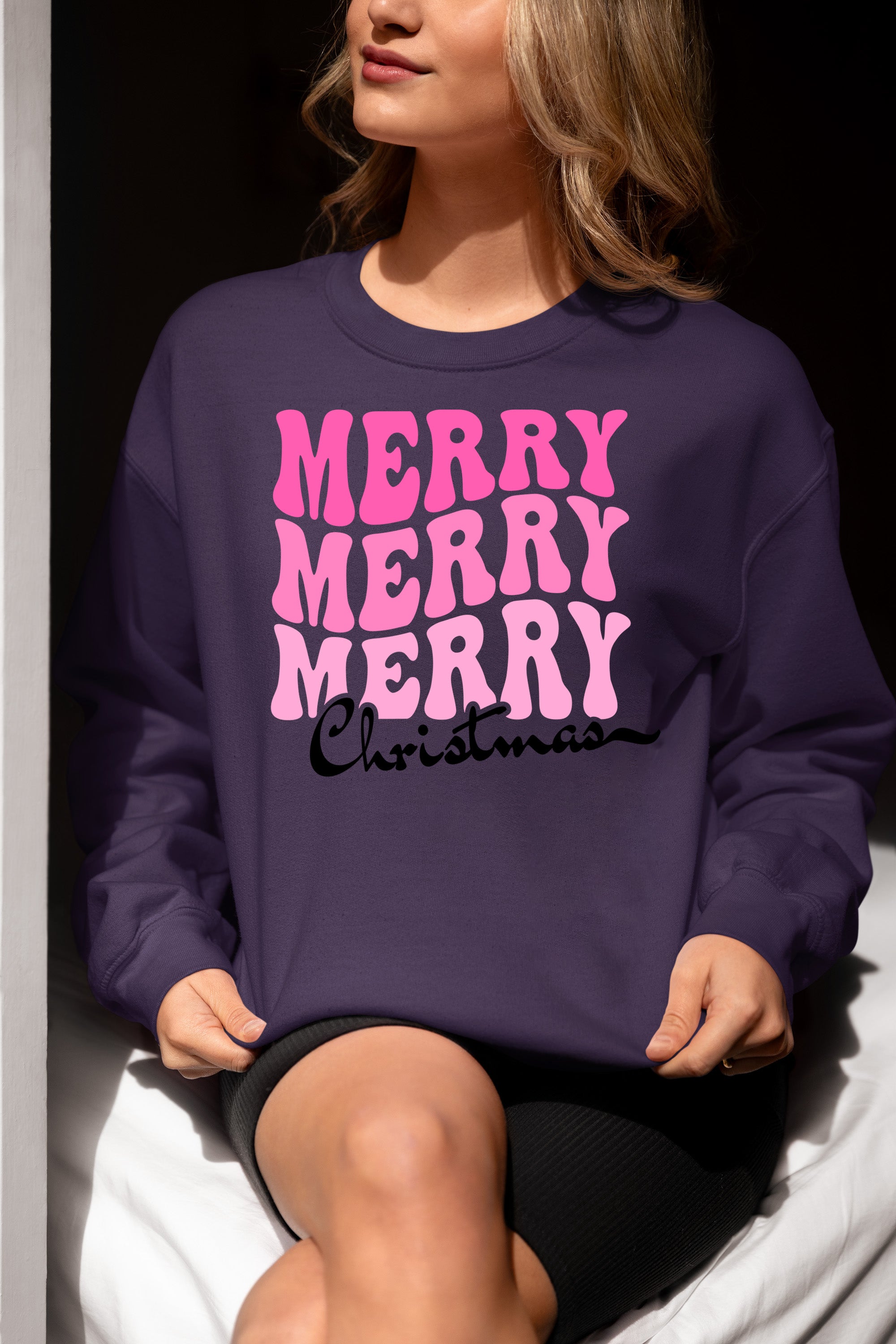 Merry Merry Merry Christmas - Handmade Keepsake Gift for Cozy Festive Cheer Sweatshirt