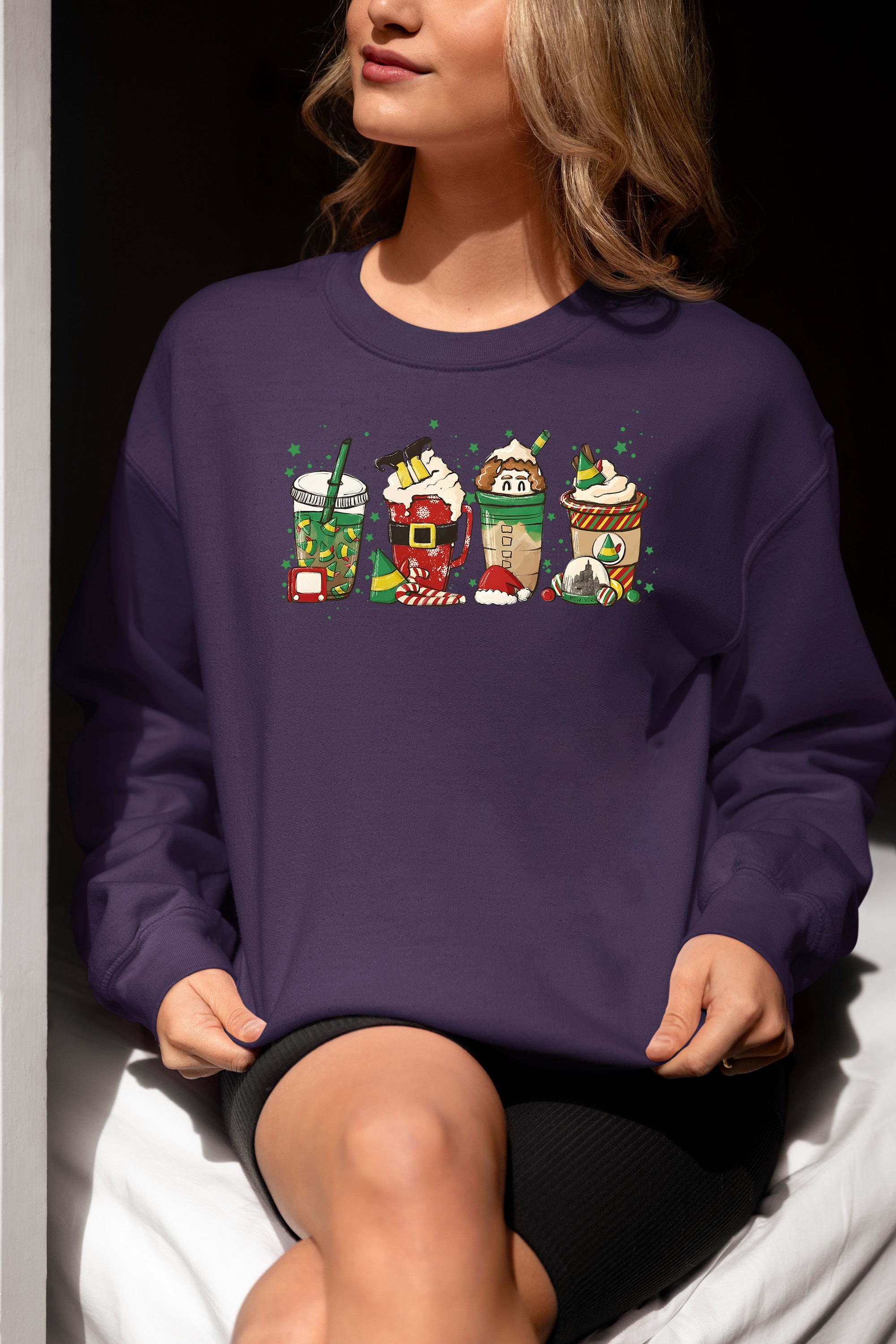 Milkshake Christmas Scene Festive Holiday Flavor Mood for Seasonal Cheer and Warm Winter Moments Sweatshirt