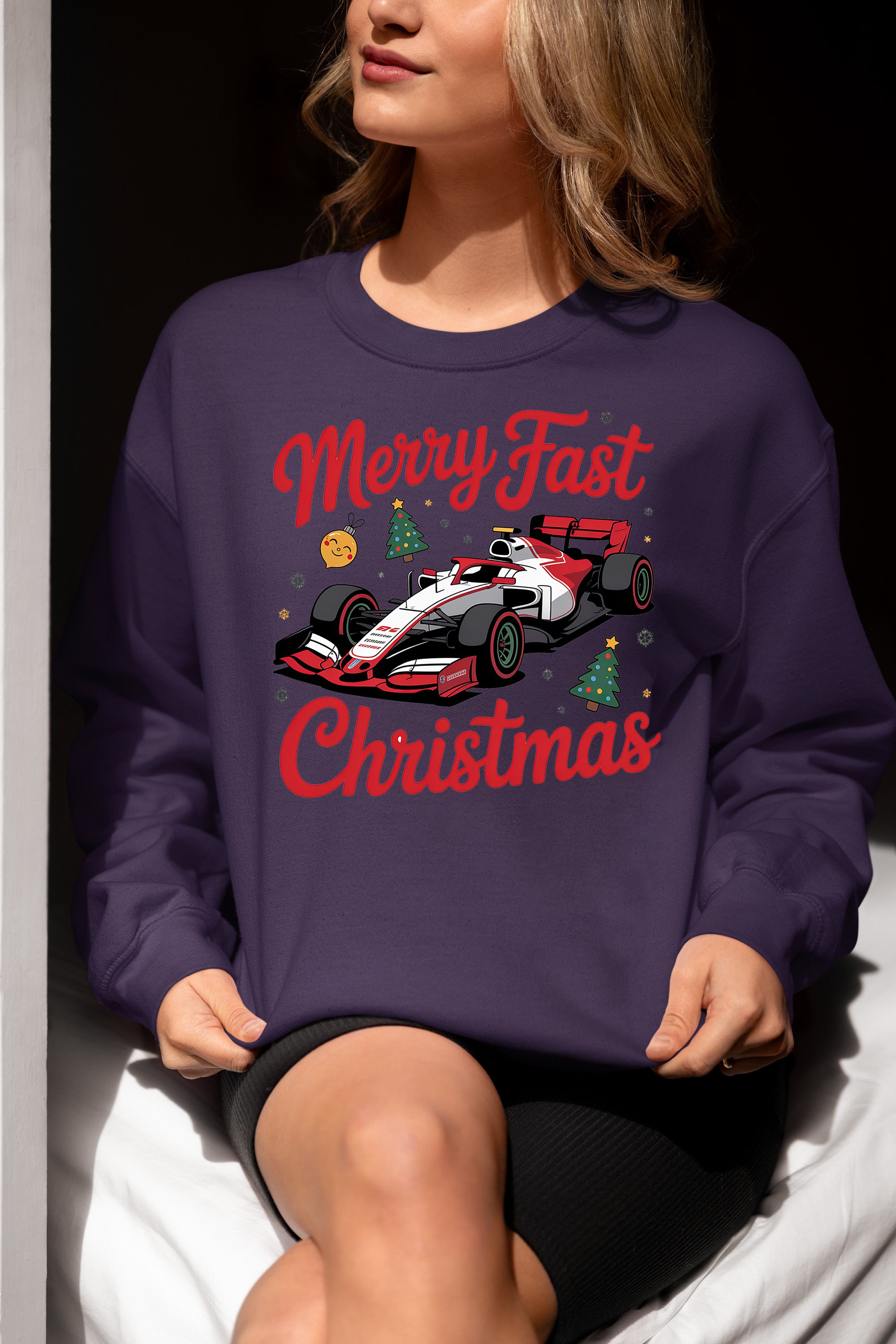 Merry Fast Christmas - Festive Holiday Theme for Winter Wear, Cozy Red & Green Vibes, Seasonal Gift Idea Sweatshirt