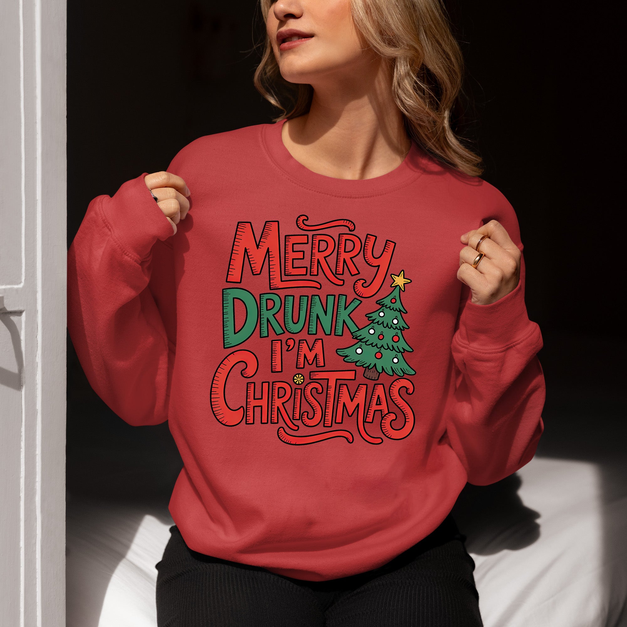 Merry Drunk I'm Christmas - Holiday Humor Gift for Christmas Party, Festive Keepsake, Seasonal Laugh Sweatshirt